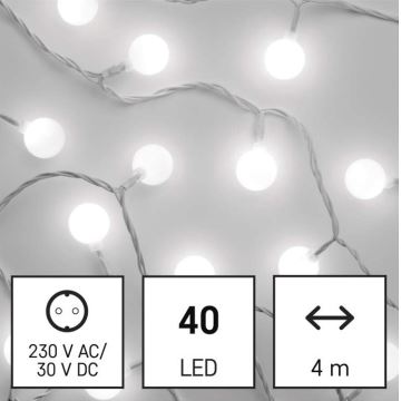 Χριστουγεννιάτικα λαμπάκια LED 40xLED/9m IP44 ψυχρό λευκό