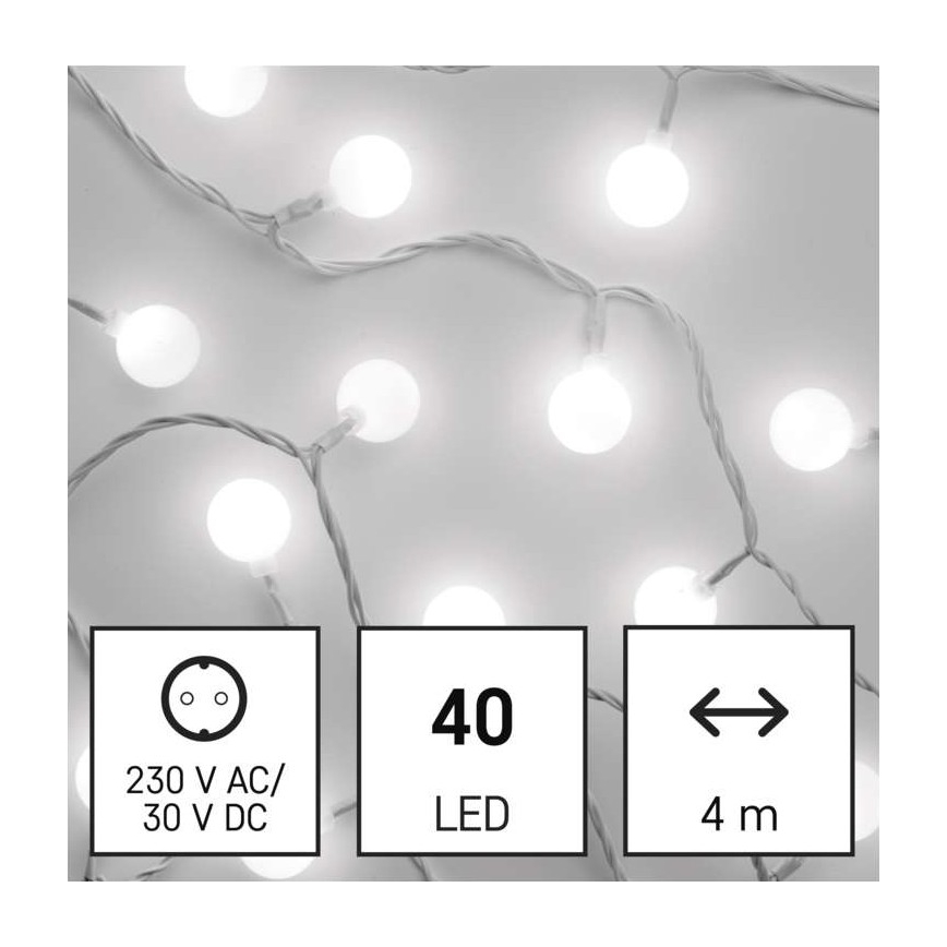 Χριστουγεννιάτικα λαμπάκια LED 40xLED/9m IP44 ψυχρό λευκό