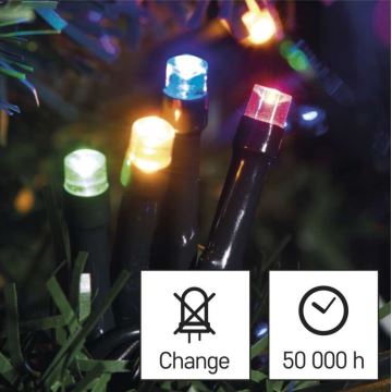 Χριστουγεννιάτικα λαμπάκια LED εξωτερικού χώρου 80xLED/13m IP44 πολύχρωμα