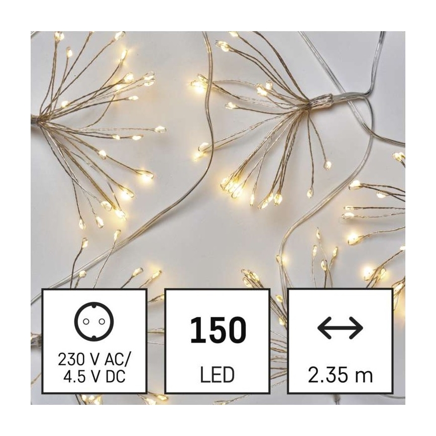 Χριστουγεννιάτικα λαμπάκια LED Σειρά 150xLED/5,35m ζεστό λευκό