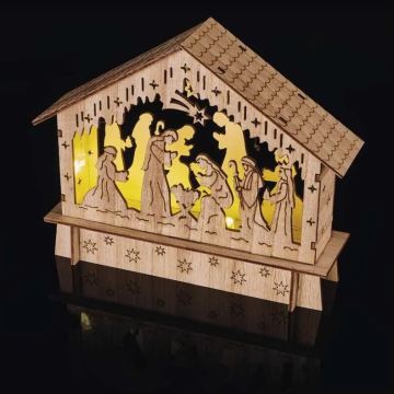 Χριστουγεννιάτικο διακοσμητικό LED 6xLED/2xAA nativity scene