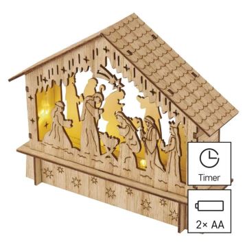 Χριστουγεννιάτικο διακοσμητικό LED 6xLED/2xAA nativity scene