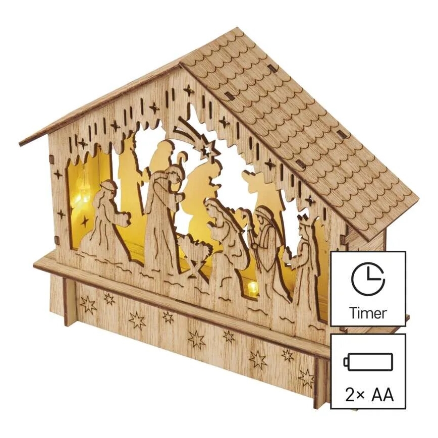 Χριστουγεννιάτικο διακοσμητικό LED 6xLED/2xAA nativity scene