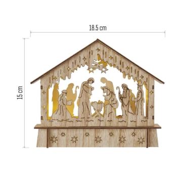 Χριστουγεννιάτικο διακοσμητικό LED 6xLED/2xAA nativity scene