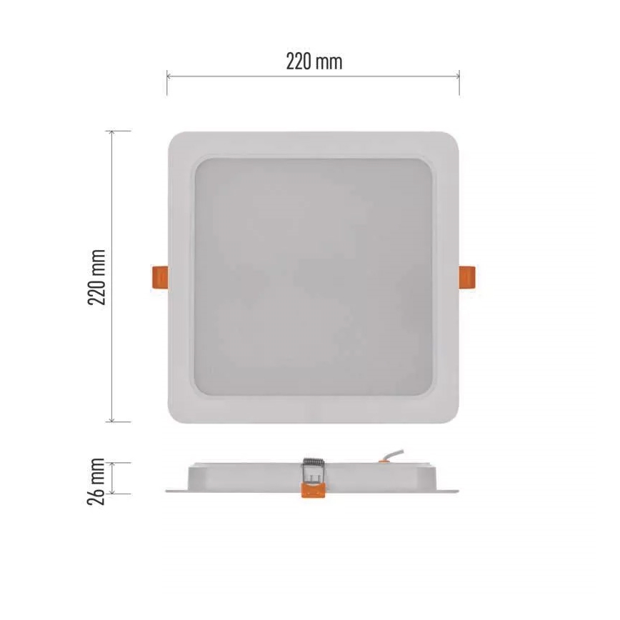 Χωνευτό Φωτιστικό LED LED/24W/230V 22x22 cm λευκό