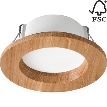 Χωνευτό Φωτιστικό LED WOODY SPOT LED/5,5W/230V 4000K δρυς ø 10 cm