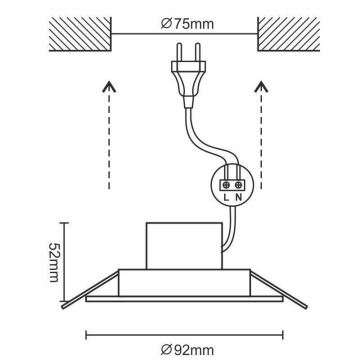 Χωνευτό Φωτιστικό μπάνιου LED LED/7W/230V 4000K μπεζ IP44